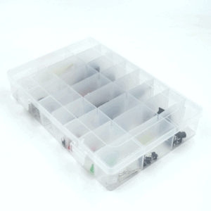 CAIXA PLASTICA 24 DIVISORIAS 19,2 X 12,5 X 3,3CM