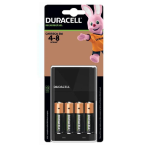 CARREGADOR DE PILHA AA/AAA DURACELL COM 4 PILHAS AA