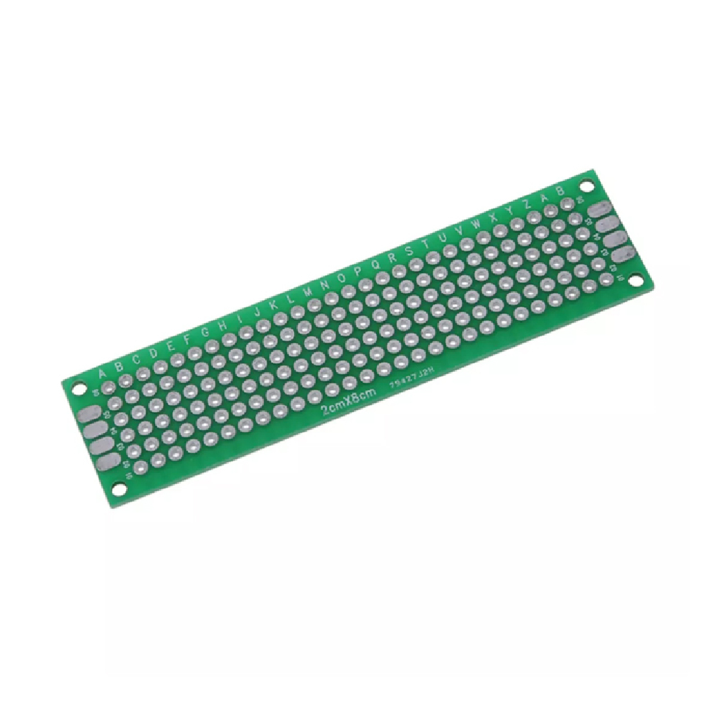 PLACA DE FIBRA ILHADA UNIVERSAL 168 FUROS - 2X8CM PARA ARDUINO