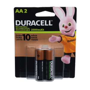 PILHA RECARREGAVEL 1,2V AA 2500MA DURACELL - CARTELA COM 2 UNIDADES