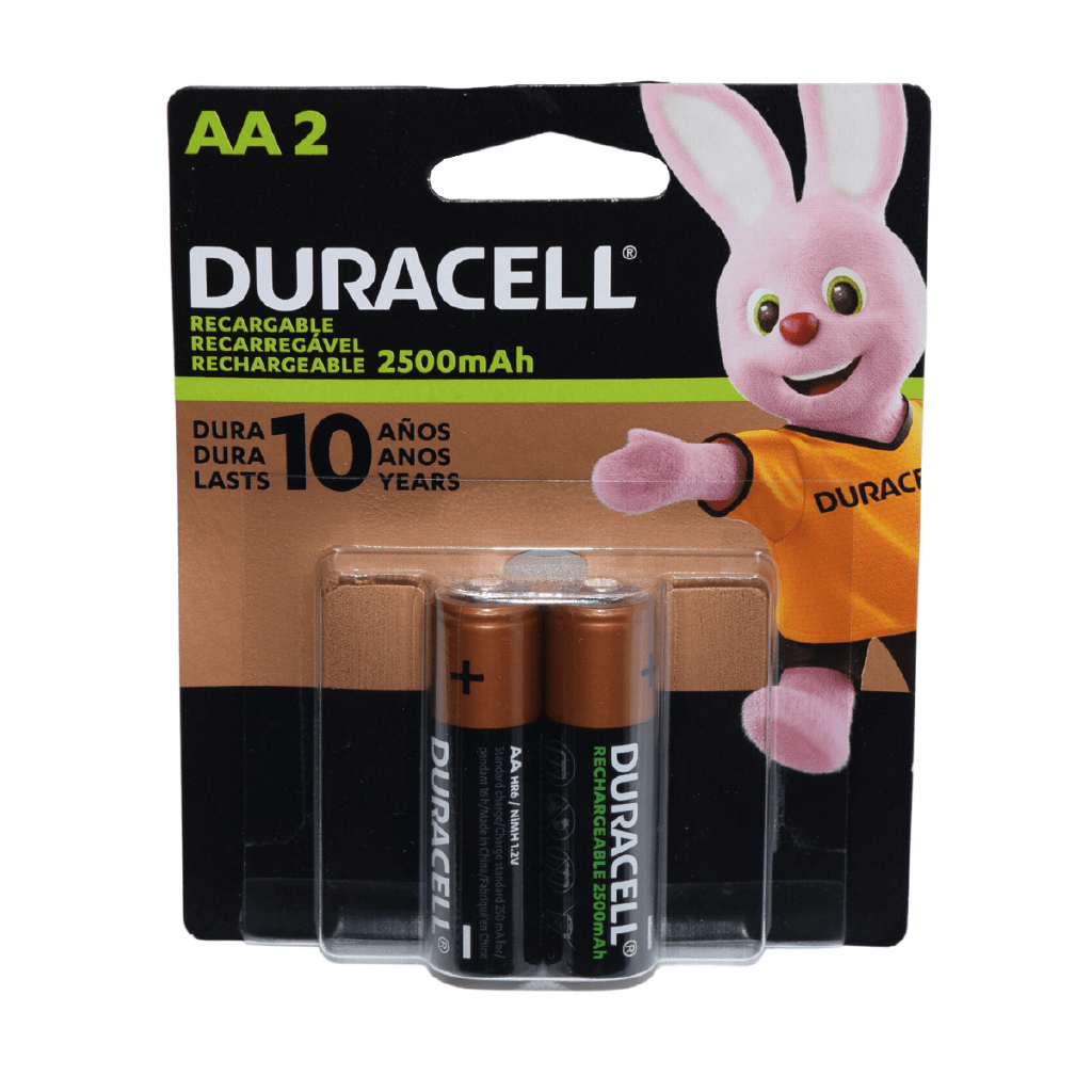 PILHA RECARREGAVEL 1,2V AA 2500MA DURACELL - CARTELA COM 2 UNIDADES