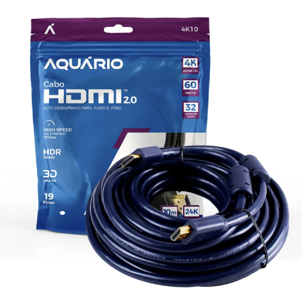 CABO HDMI 2.0 / 10.0 METROS 4K 3D 19 PINOS AQUARIO