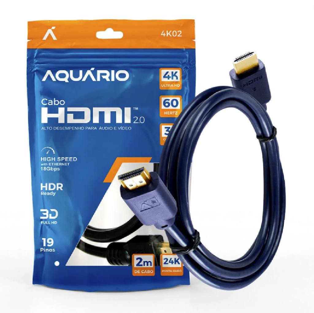 CABO HDMI 2.0 / 2.0 METROS 4K 3D 19 PINOS AQUARIO