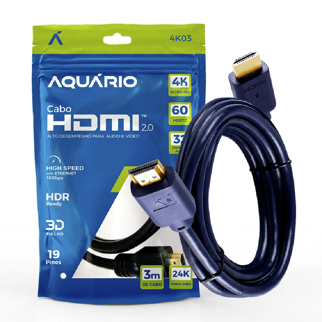 CABO HDMI 2.0 / 3.0 METROS 4K 3D 19 PINOS AQUARIO