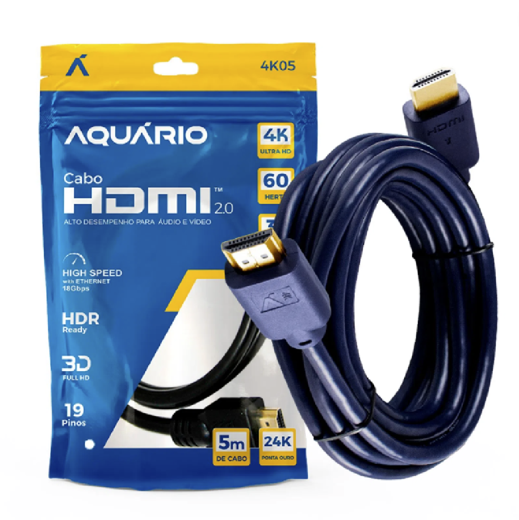 CABO HDMI 2.0 / 5.0 METROS 4K 3D 19 PINOS AQUARIO