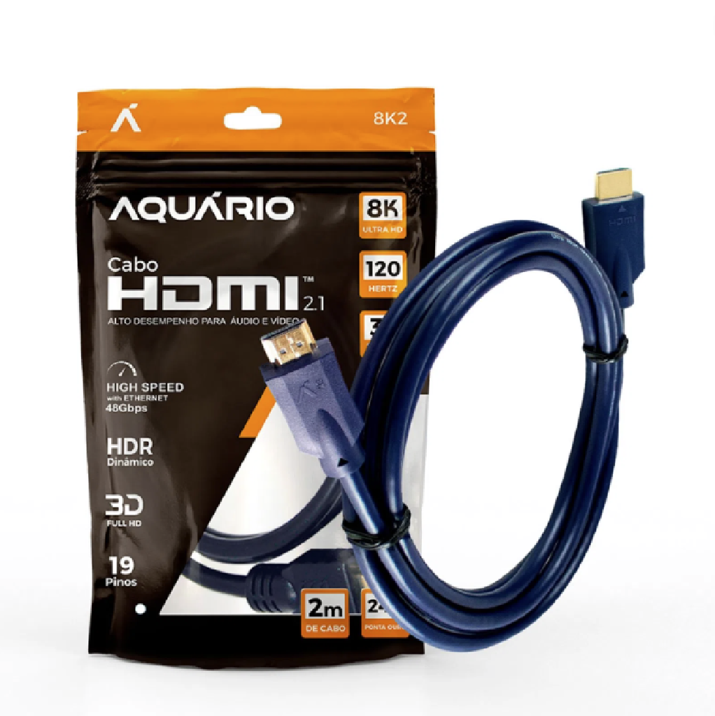 CABO HDMI 2.1 / 2.0 METROS 8K 3D 19 PINOS AQUARIO