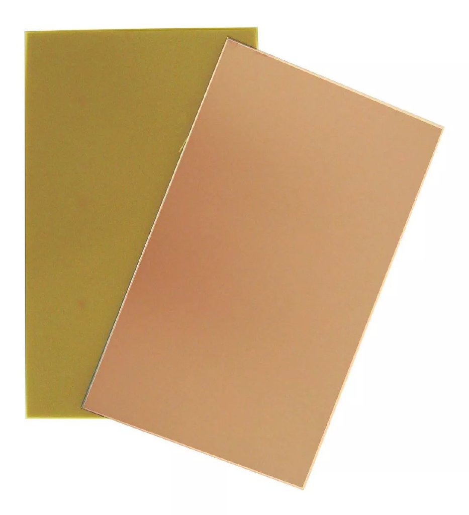 PLACA FIBRA DE VIDRO VIRGEM UMA FACE 5X15 CM