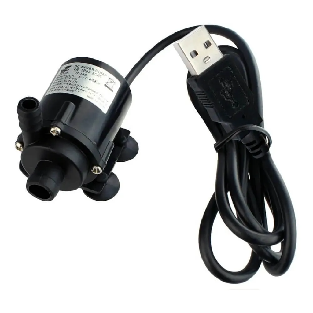 MINI BOMBA DE AGUA SUBMERSIVEL 5V USB PRETA - Imagem 2
