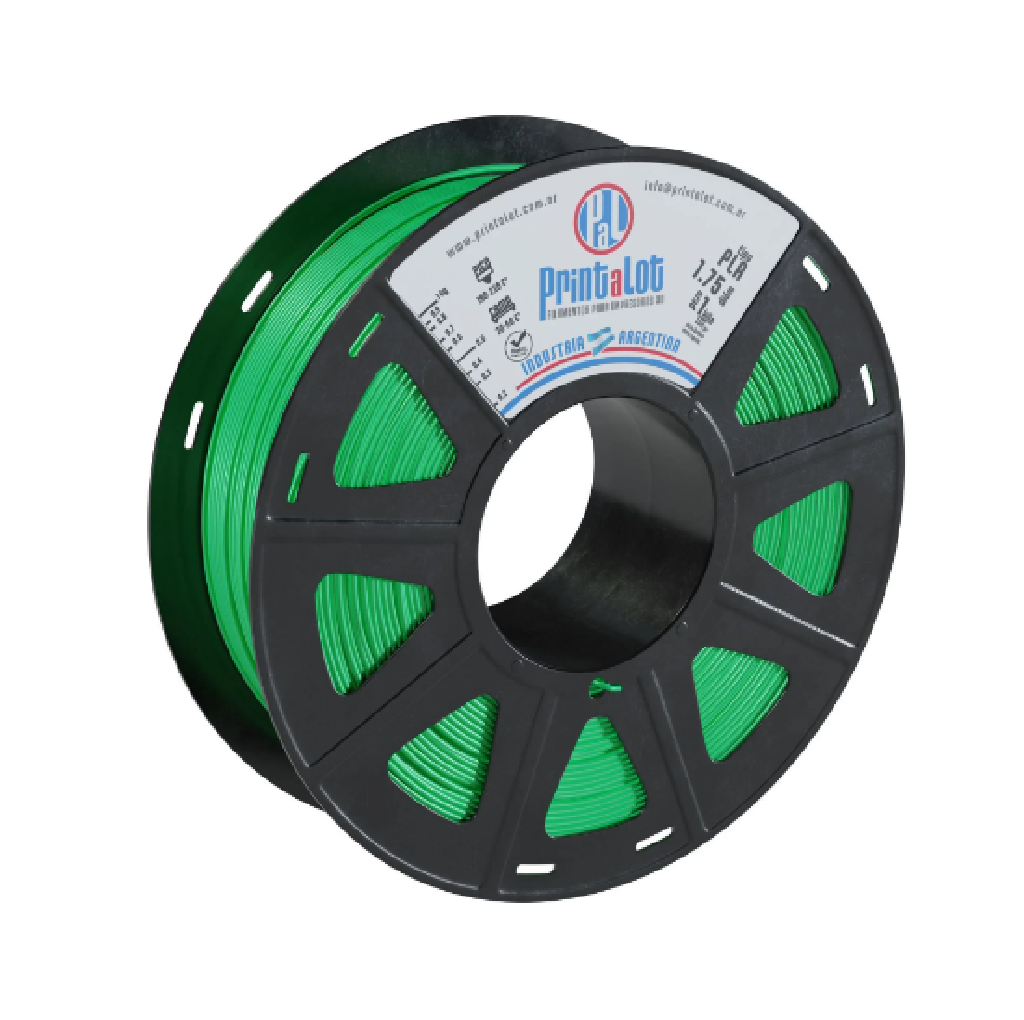 FILAMENTO PARA IMPRESSORA 3D PLA VERDE FLUOR 1,75MM 1KG PRINTALOT - Imagem 2
