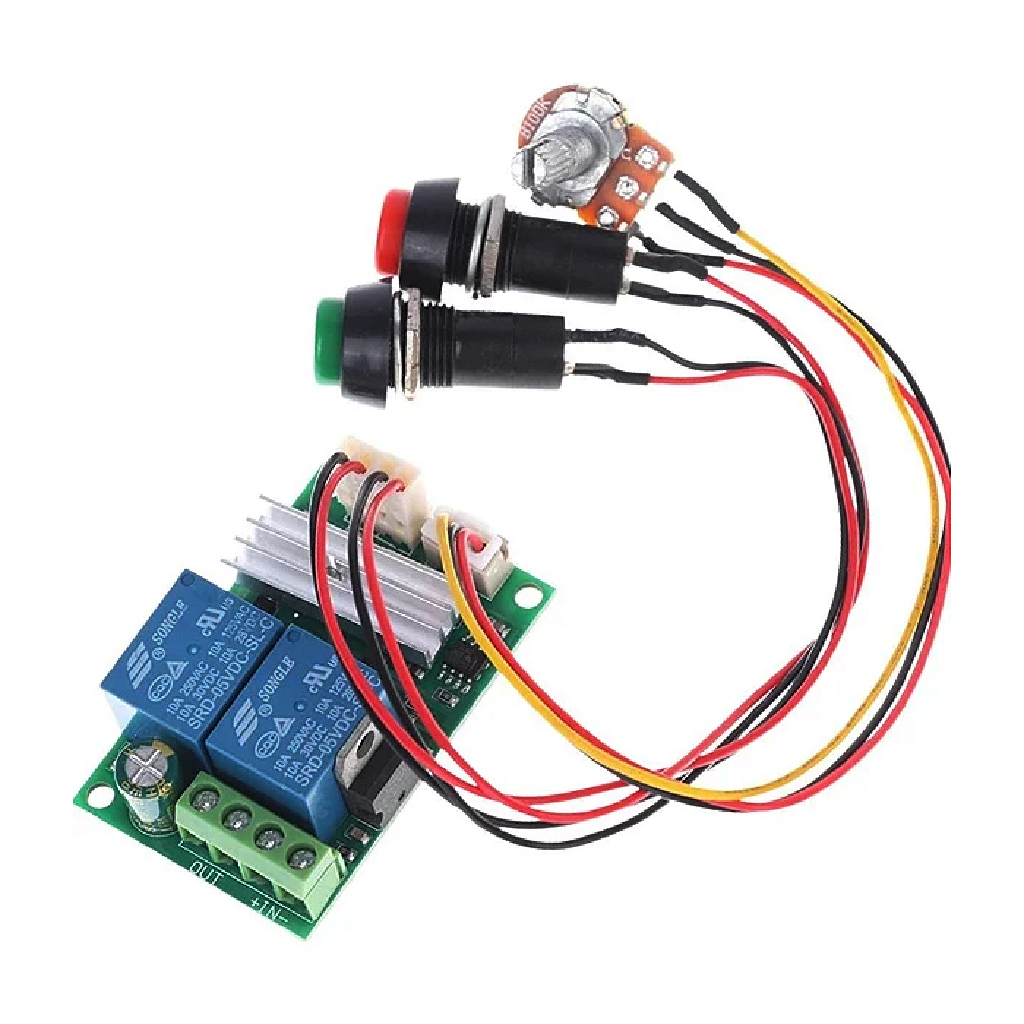 MODULO CONTROLADOR VELOCIDADE PWM 6 A 24V 30A COM REVERSAO