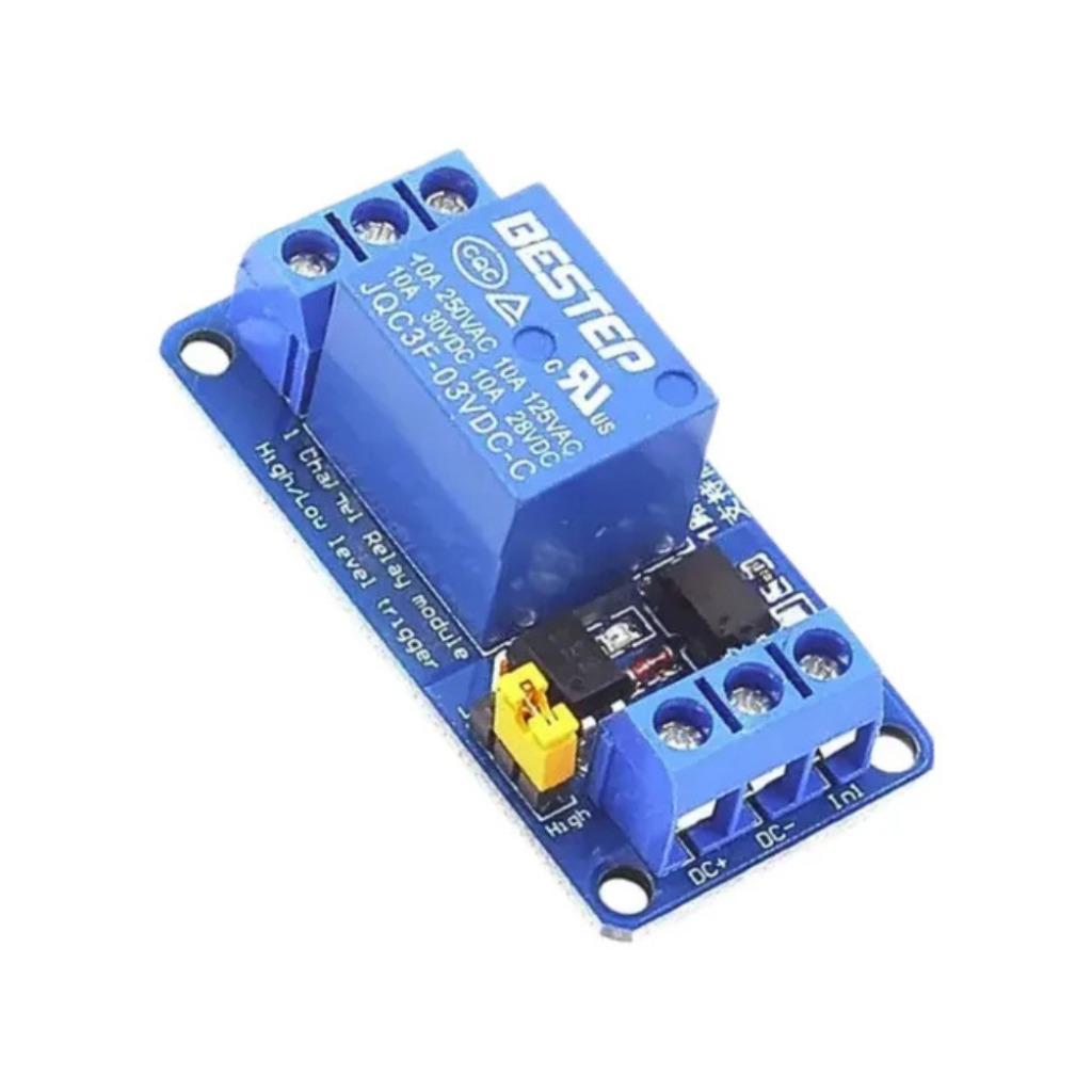 MODULO RELE 3V COM 1 CANAL PARA ARDUINO / ESP32 JUMPER HIGH/LOW