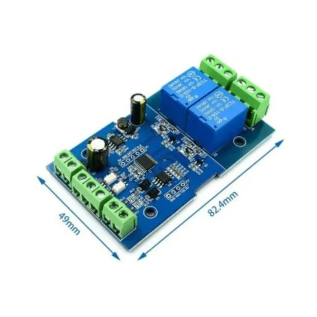 MODULO RELE 5V COM 2 CANAIS COM RS485 TTL MODBUS RTU