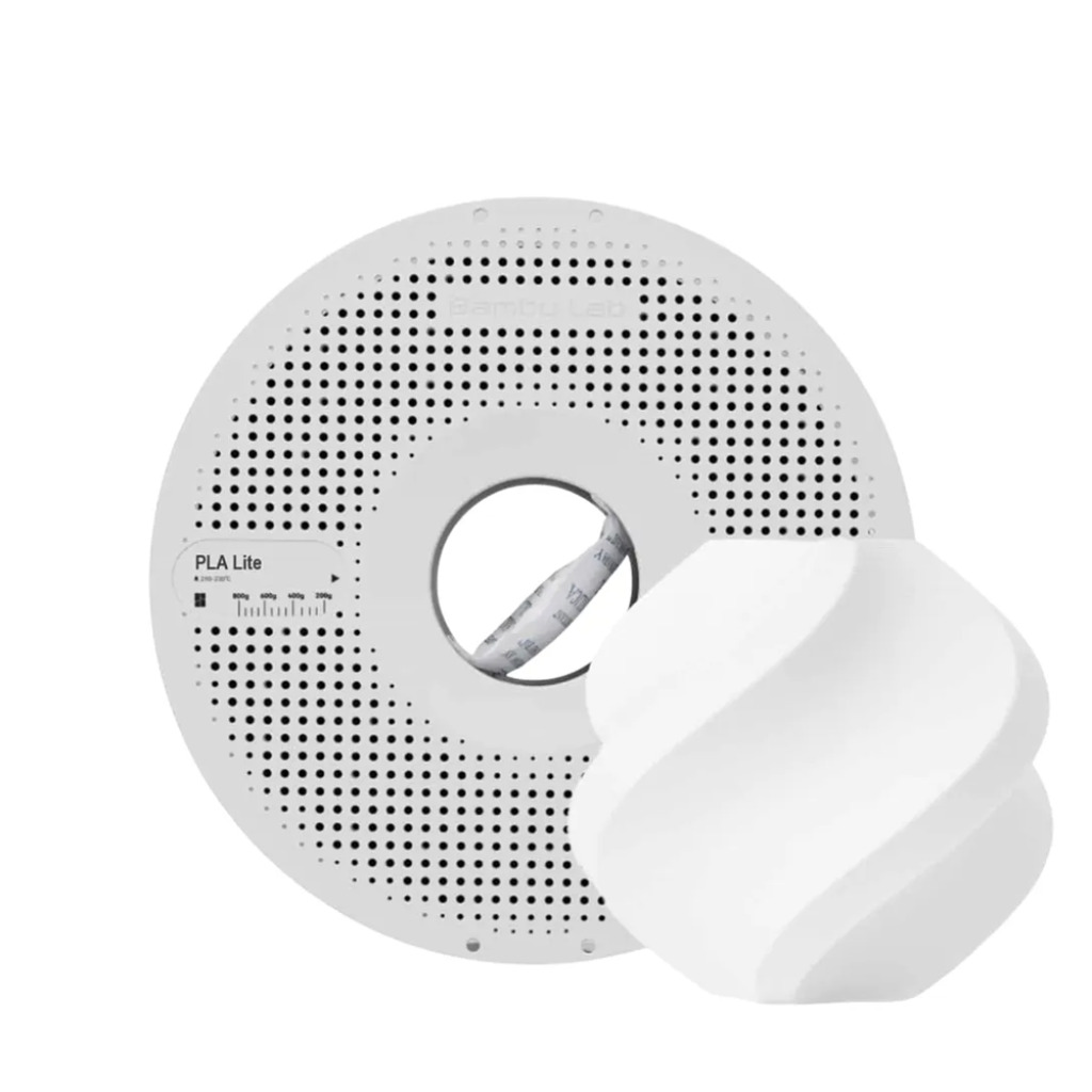 FILAMENTO PLA LITE BRANCO 1,75MM 1KG BAMBULAB (COM CARRETEL)