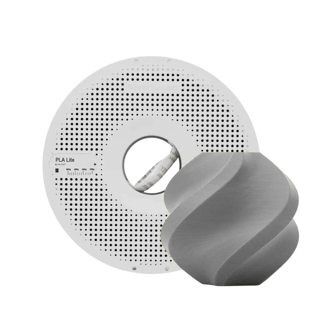 FILAMENTO PLA LITE CINZA 1,75MM 1KG BAMBULAB (COM CARRETEL)