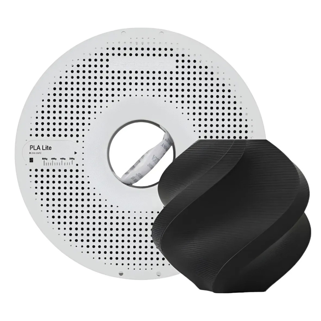 FILAMENTO PLA LITE PRETO 1,75MM 1KG BAMBULAB (COM CARRETEL)