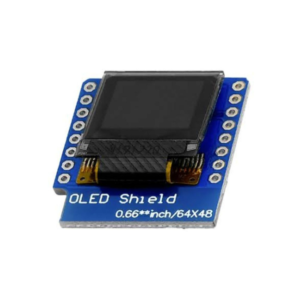 DISPLAY OLED 0.66" COR AZUL I2C SERIAL PARA D1 MINI