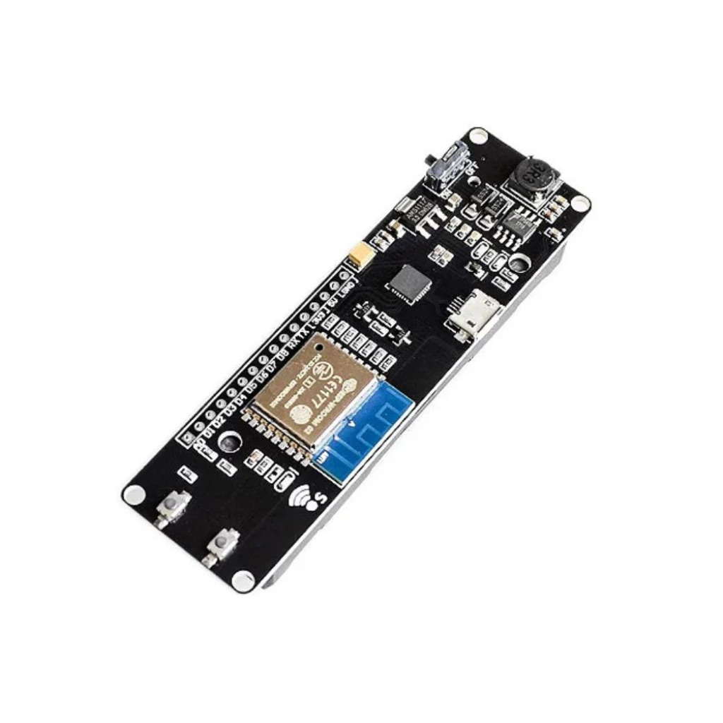 PLACA DESENVOLVIMENTO WEMOS D1 ESP-WROOM-02 ESP8266 WIFI COM SUPORTE PARA BATERIA 18650 E GERENCIADOR DE CARGA
