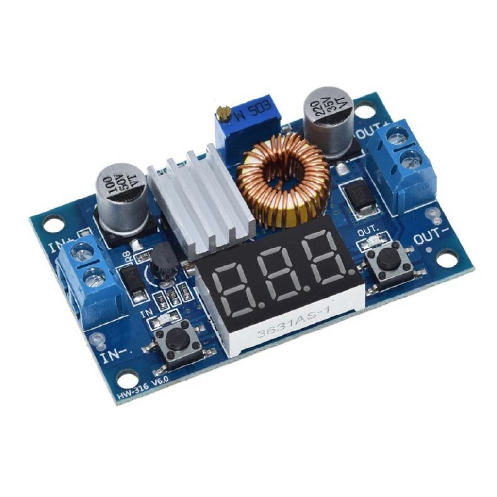 MODULO REGULADOR DE TENSAO STEP DOWN 5A XL4015 COM VOLTIMETRO
